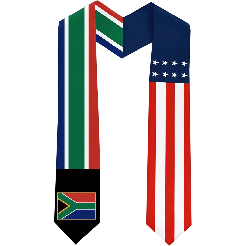 4698 South Africa Flag International Students Graduation Sash Stole Scarves